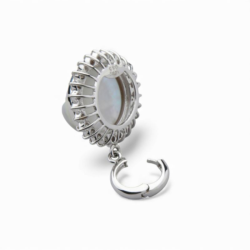 マベ真珠 ダイヤ ペンダントトップ　12mmUP K18YG 角ツユ オーロラブルー [WSP] マベ真珠 ダイヤ クリッカー/ペンダントトップ　13mmUP K18WG [WSP]