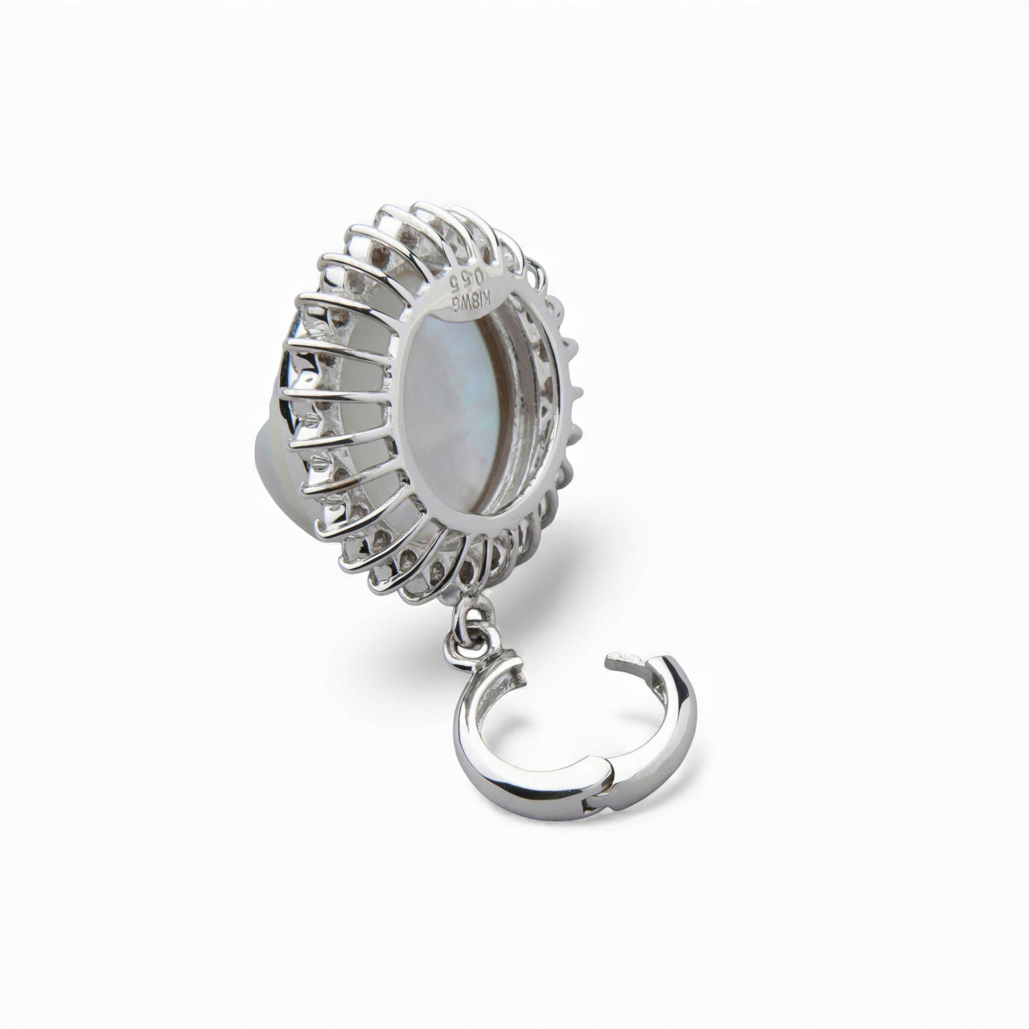 マベ真珠 ダイヤ ペンダントトップ　12mmUP K18YG 角ツユ オーロラブルー [WSP] マベ真珠 ダイヤ クリッカー/ペンダントトップ　13mmUP K18WG [WSP]