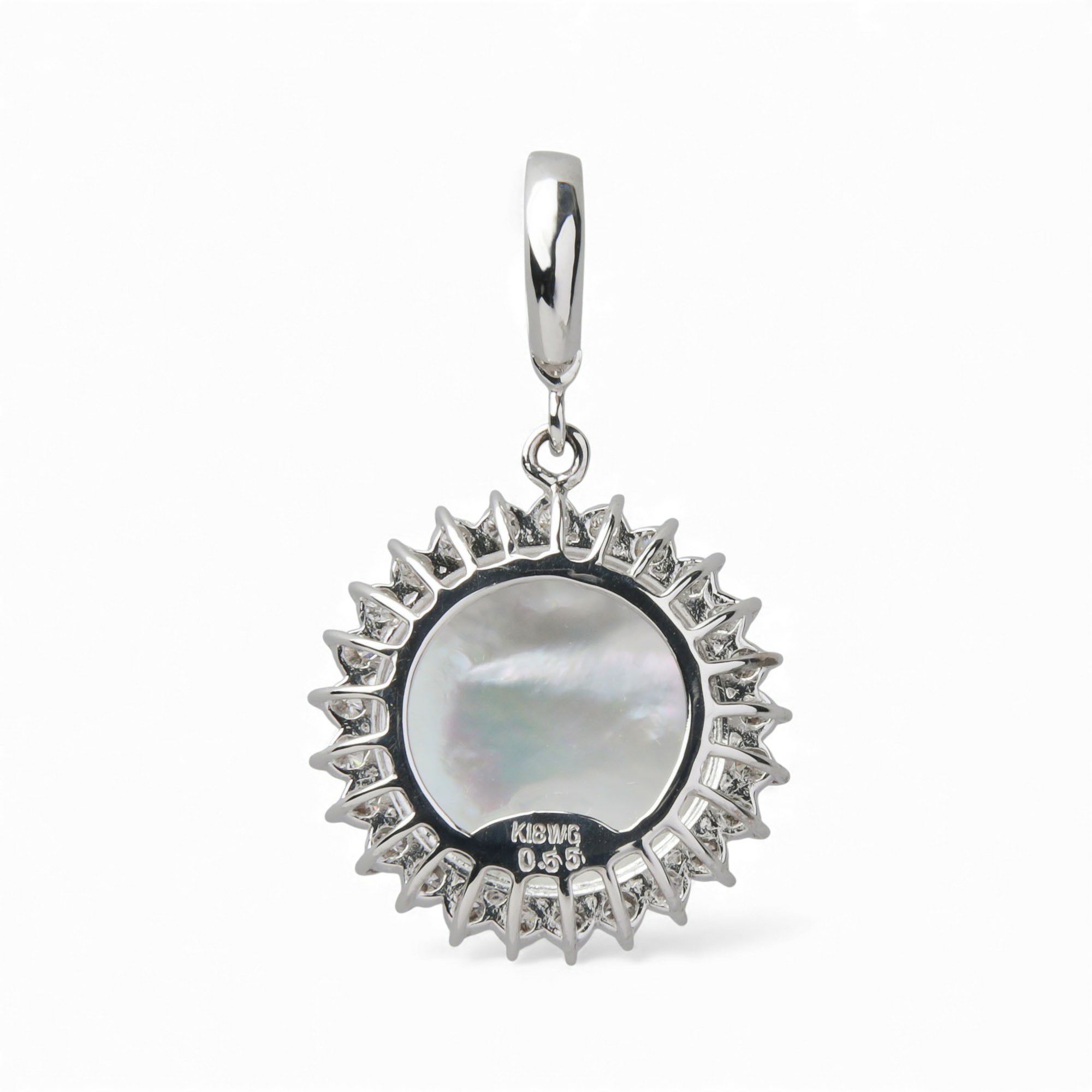 マベ真珠 ダイヤ ペンダントトップ　12mmUP K18YG 角ツユ オーロラブルー [WSP] マベ真珠 ダイヤ クリッカー/ペンダントトップ　13mmUP K18WG [WSP]