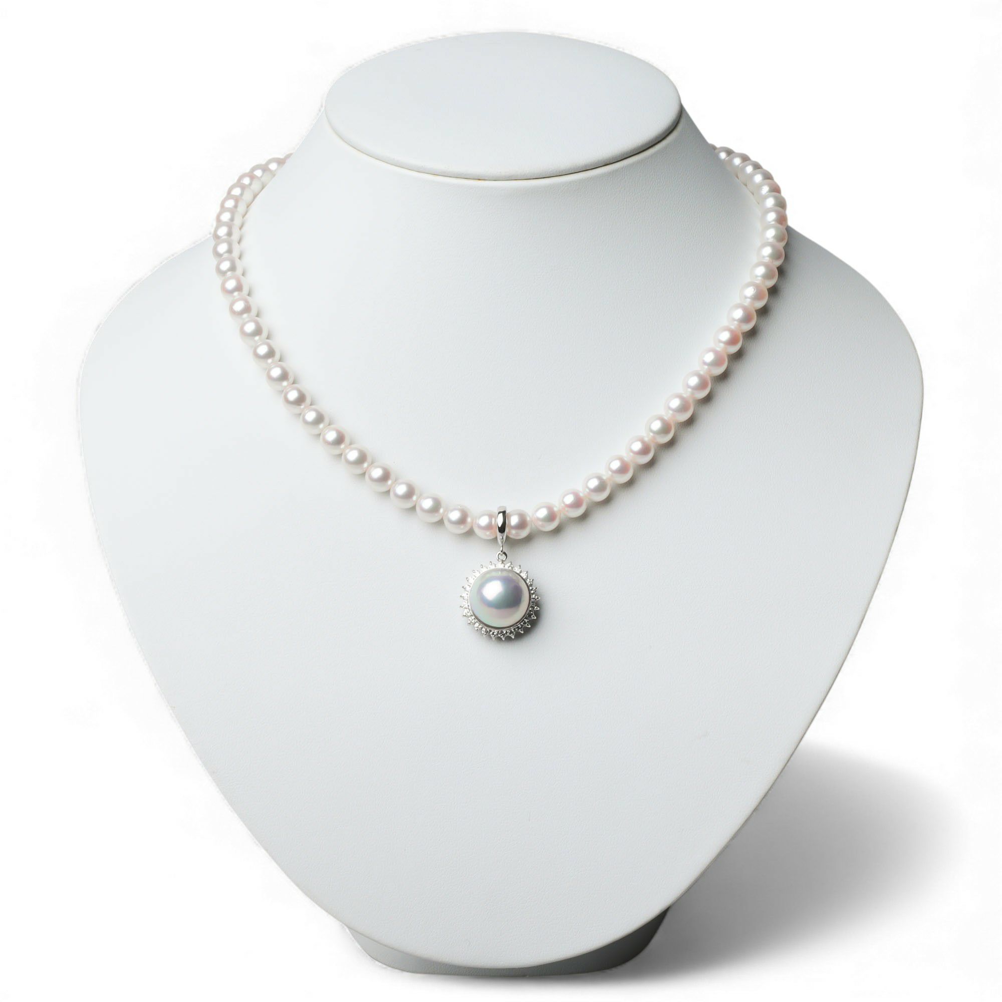 マベ真珠 ダイヤ ペンダントトップ　12mmUP K18YG 角ツユ オーロラブルー [WSP] マベ真珠 ダイヤ クリッカー/ペンダントトップ　13mmUP K18WG [WSP]