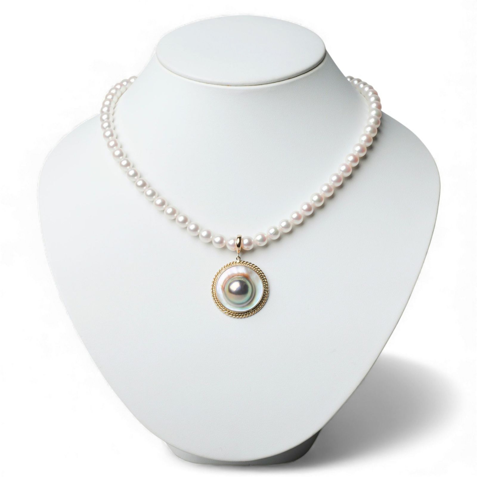 マベ真珠（母貝付） クリッカー/ペンダントトップ　22mmUP K18YG [WSP]