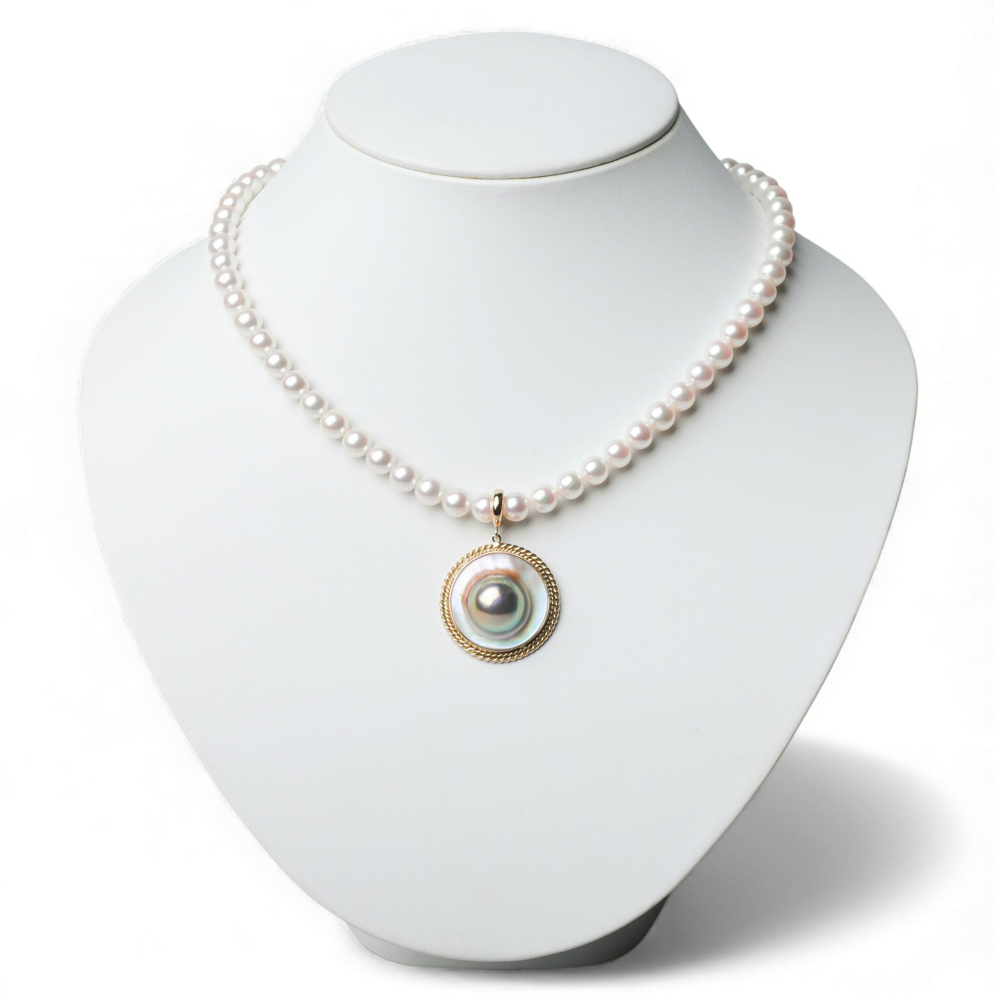 マベ真珠（母貝付） クリッカー/ペンダントトップ　22mmUP K18YG [WSP]