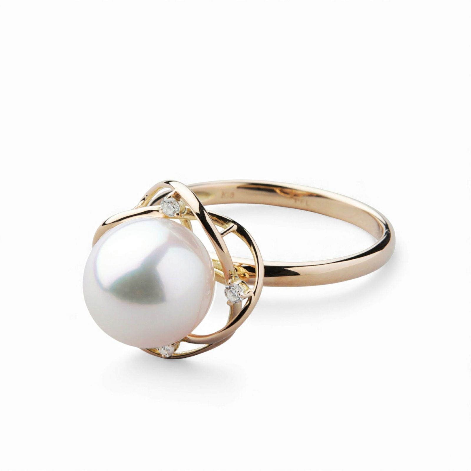 LUXE あこや真珠 リング　8.5-9.0mm K18YG