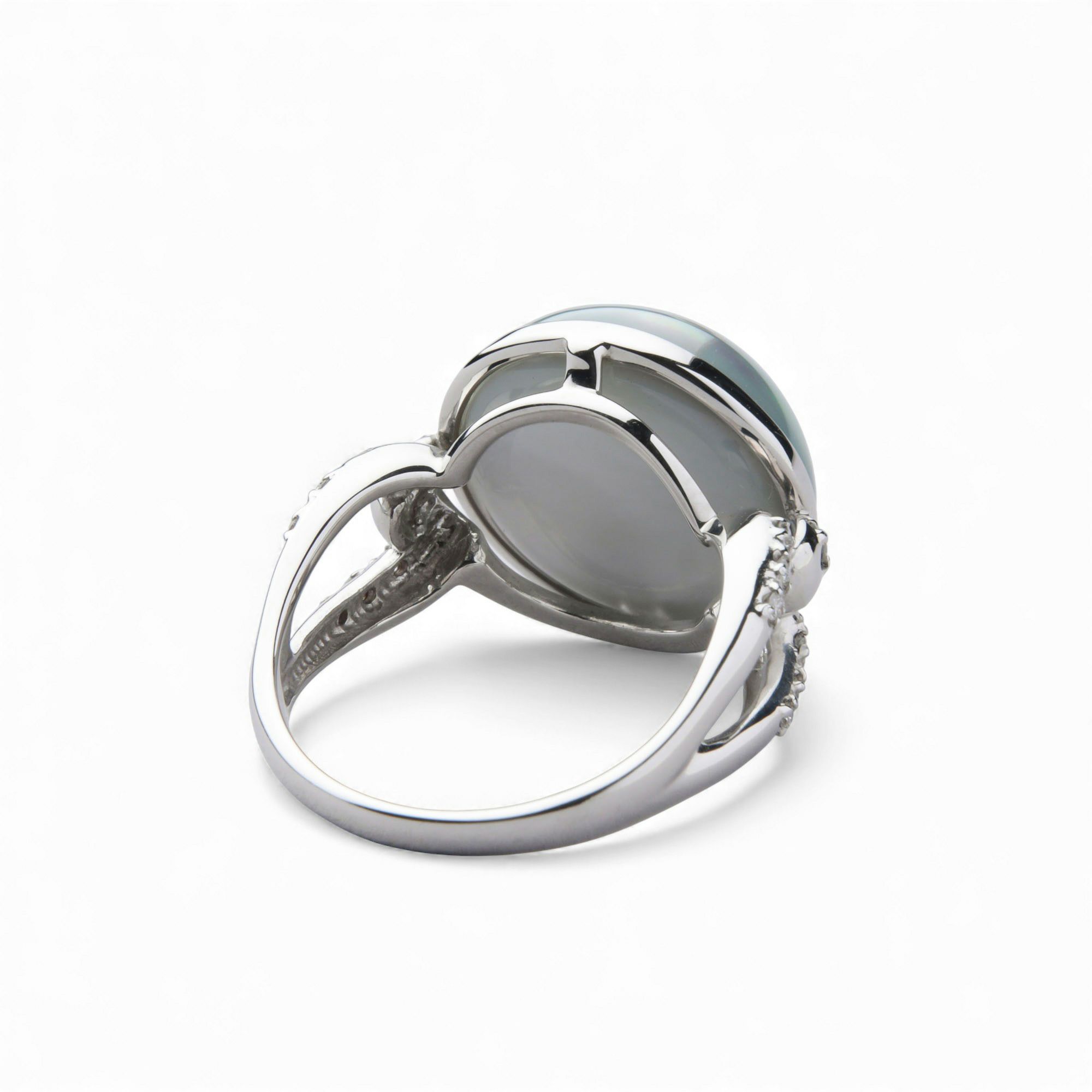 マベ真珠 リング　14mmUP K18WG オーロラパープル [WSP]