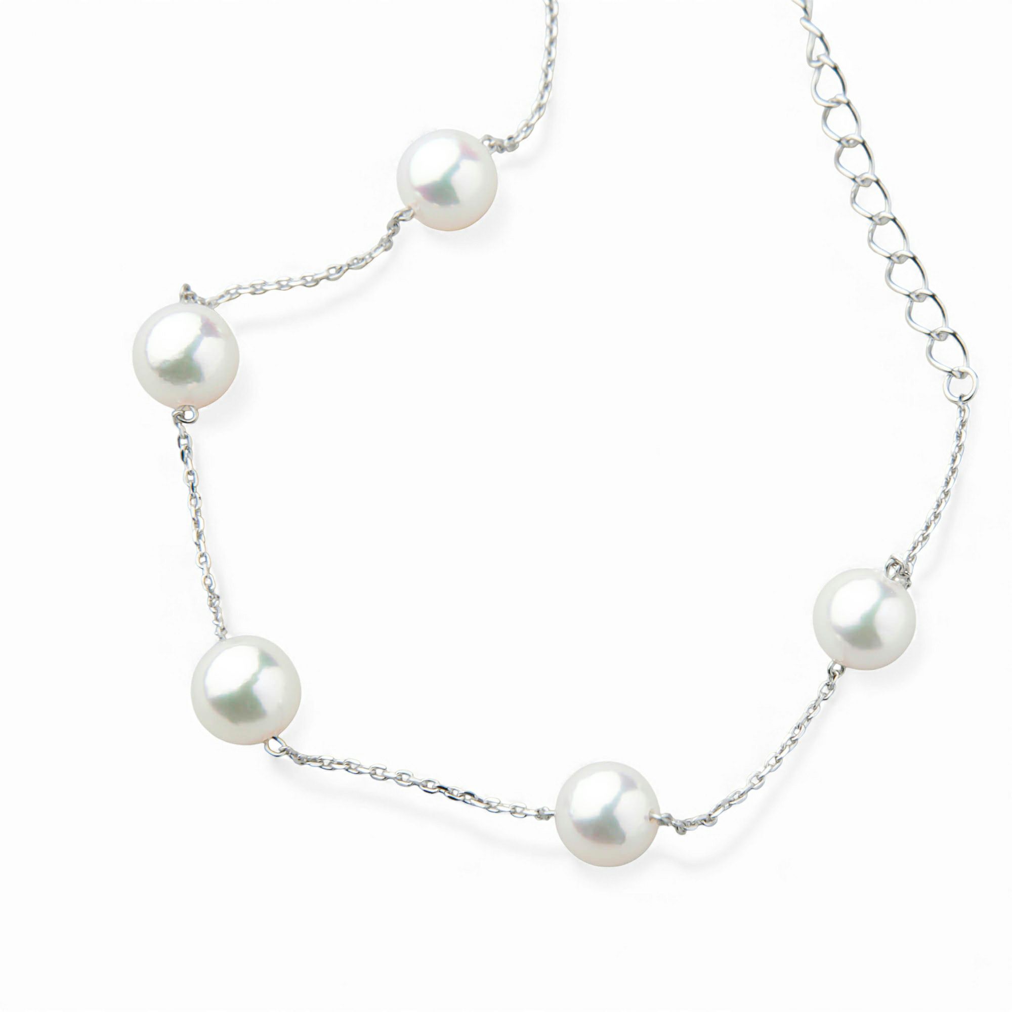 enSTYLE あこや真珠 ステーションブレスレット　5.5-6.0mm K18WG