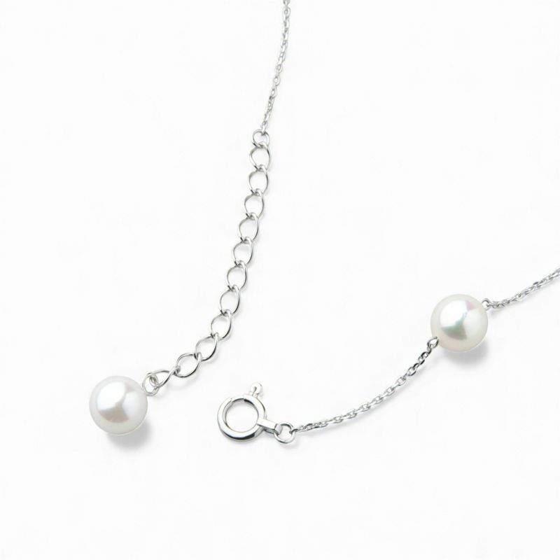 enSTYLE あこや真珠 ステーションブレスレット　5.5-6.0mm K18WG