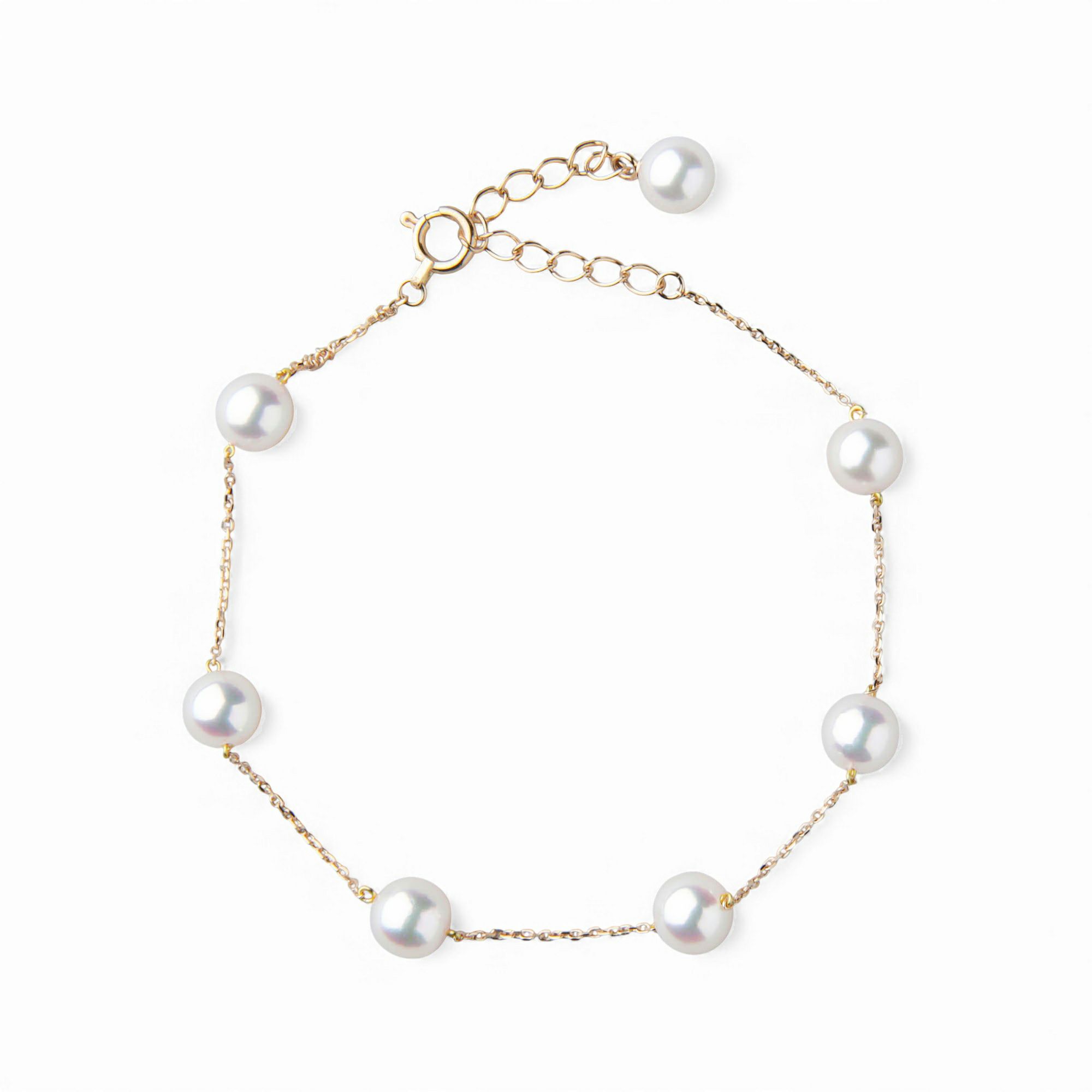 enSTYLE あこや真珠 ステーションブレスレット　5.5-6.0mm K18YG