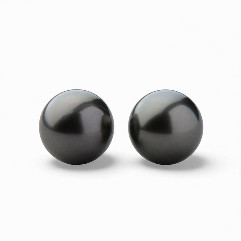 Tahitian+ タヒチ黒蝶真珠 ピアス　12mmUP PT900