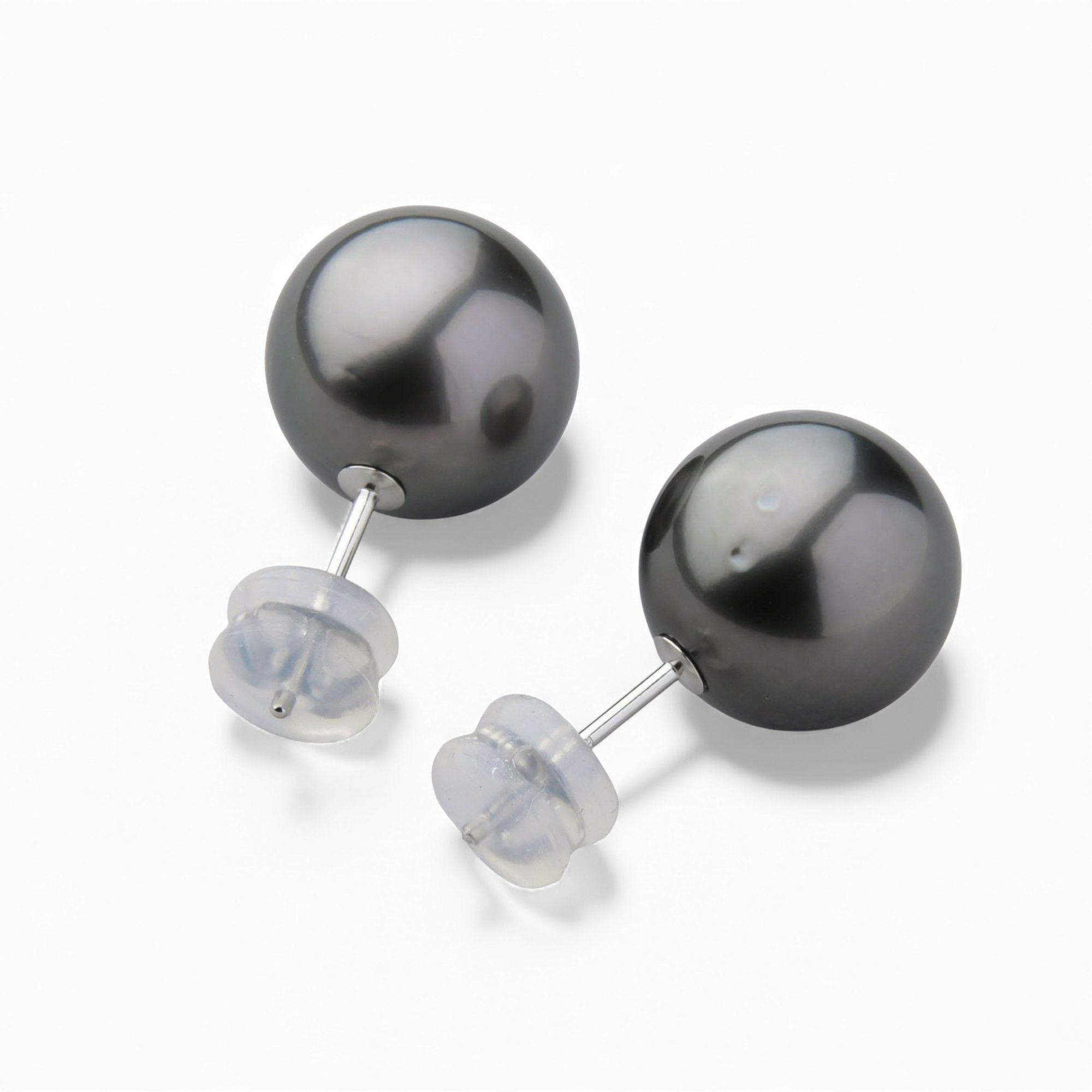 Tahitian+ タヒチ黒蝶真珠 ピアス　12mmUP PT900