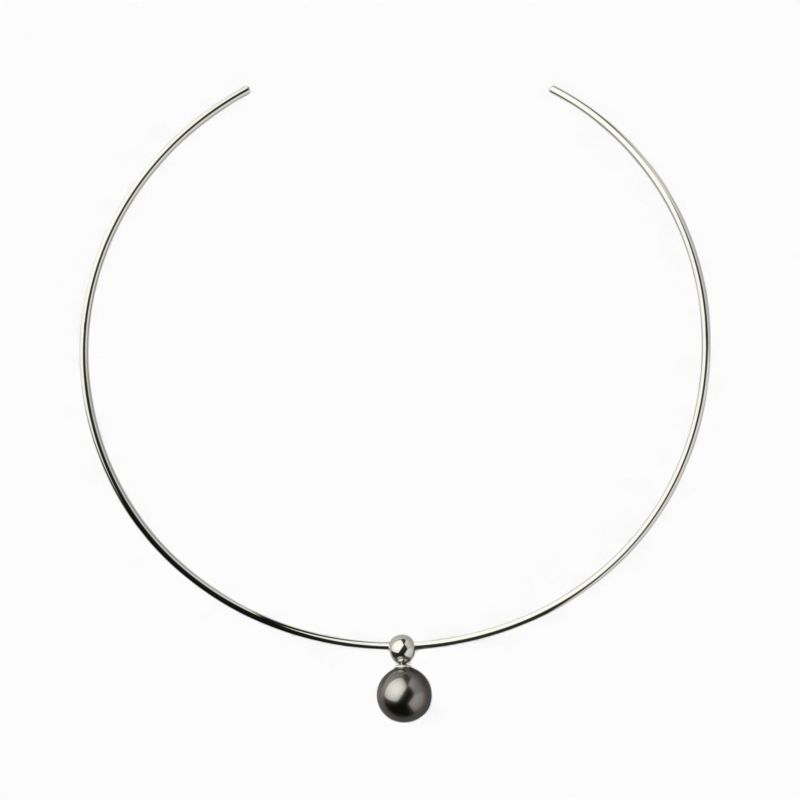 【WEB限定】Tahitian+ タヒチ黒蝶真珠 チョーカー　11mmUP SUS316L
