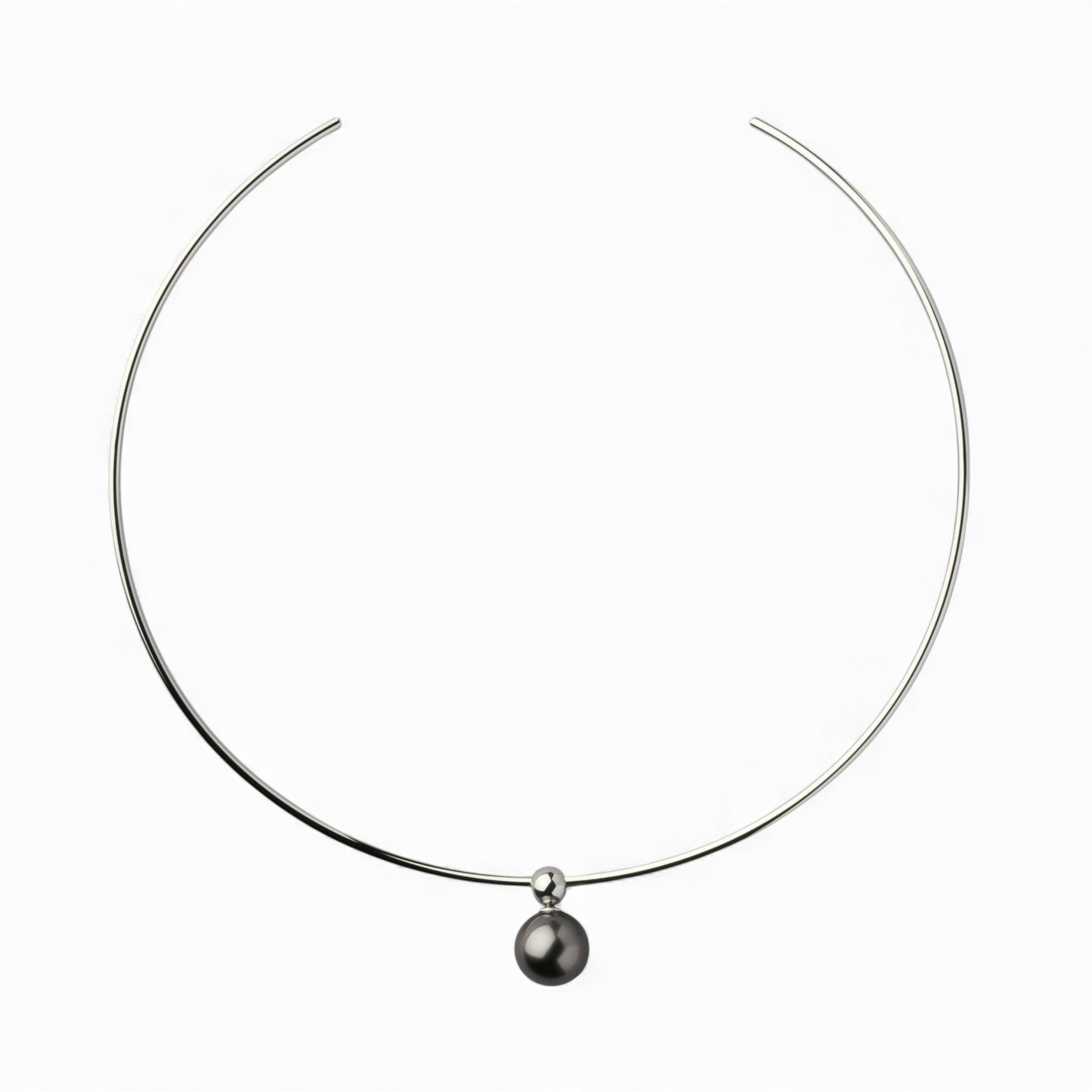 【WEB限定】Tahitian+ タヒチ黒蝶真珠 チョーカー　11mmUP SUS316L