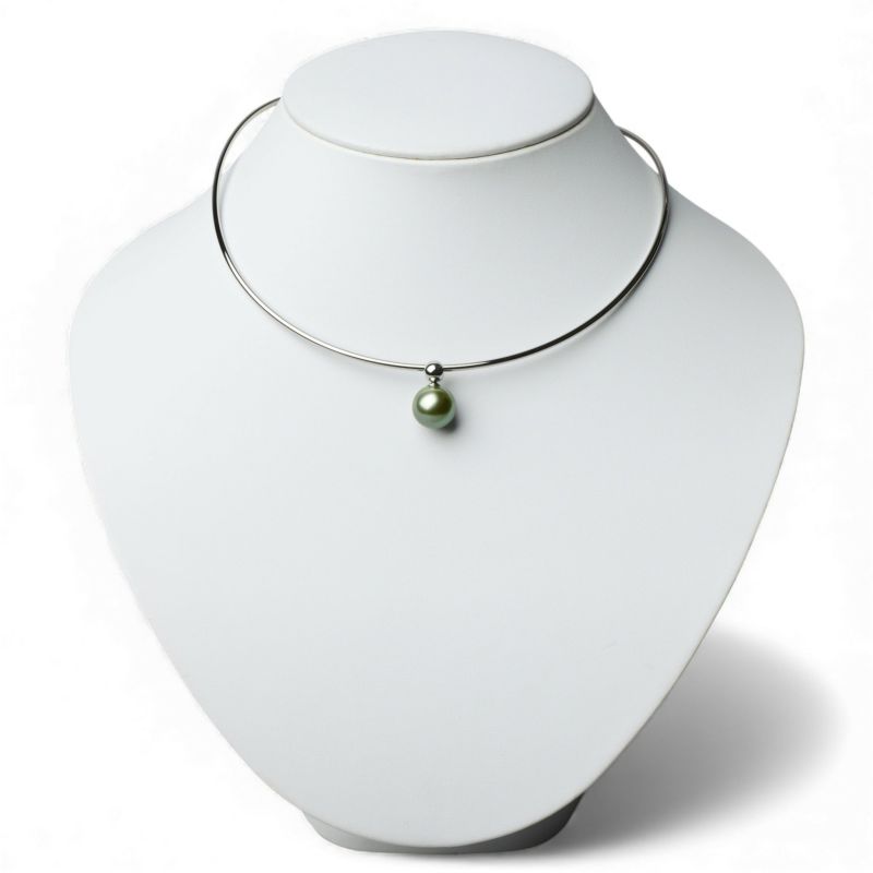 【WEB限定】Pistachio タヒチ黒蝶真珠 チョーカー　11mmUP SUS316L