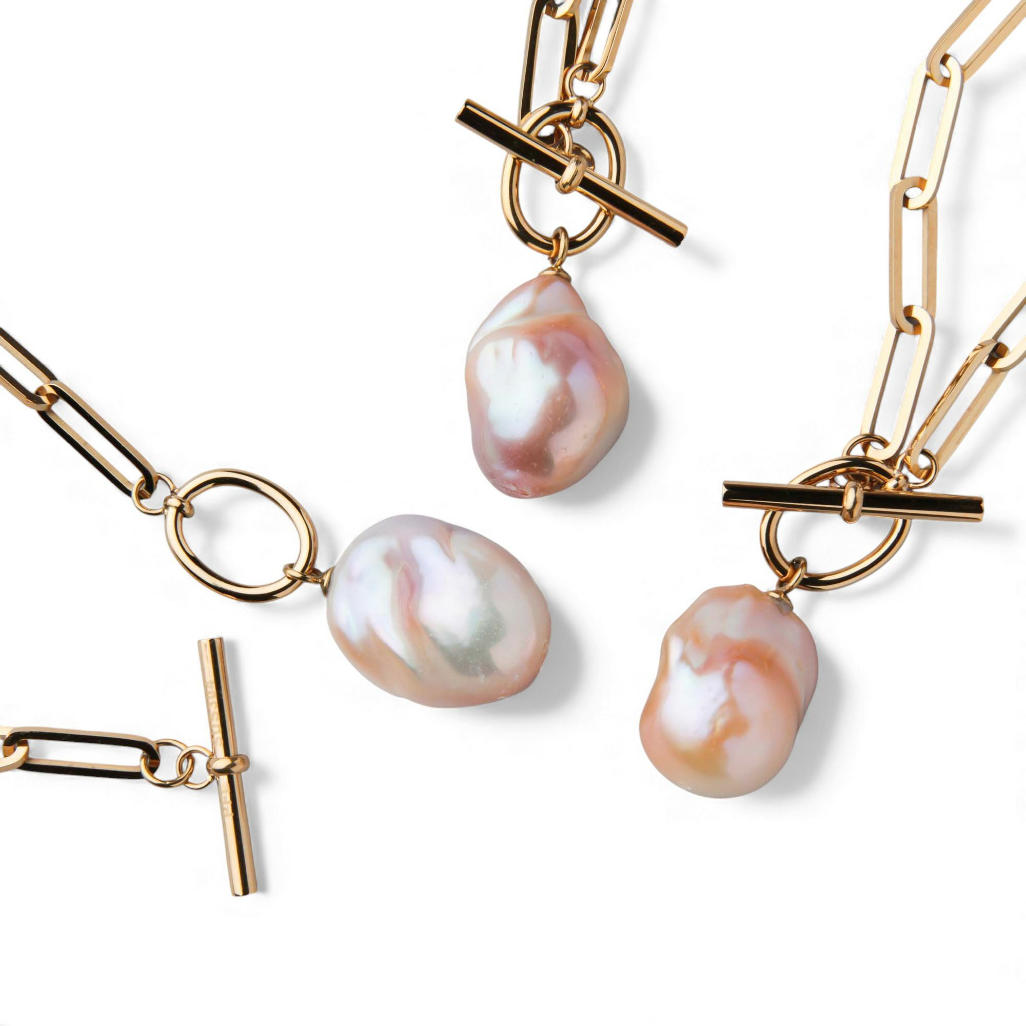 【WEB限定】Unique+ 淡水真珠 ペンダント　13mmUP SUS304 GP オイスターバロック