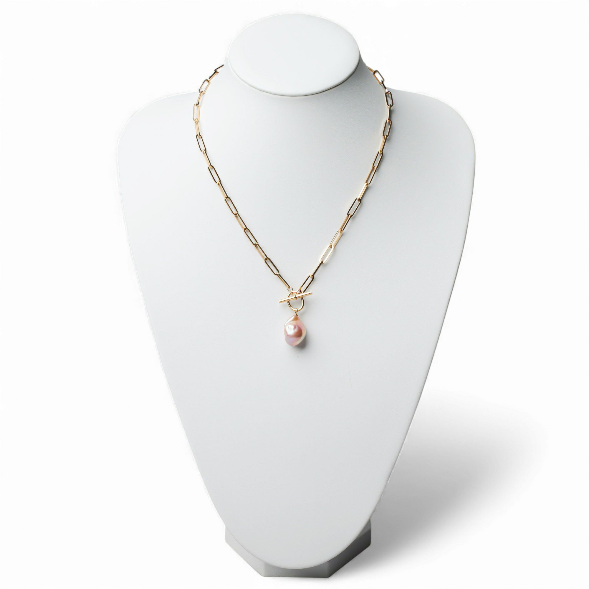 【WEB限定】Unique+ 淡水真珠 ペンダント　13mmUP SUS304 GP オイスターバロック