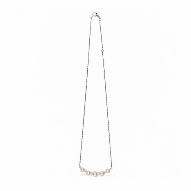 5珠パールグラデーション ダイヤペンダント PT900/850 [WSP]