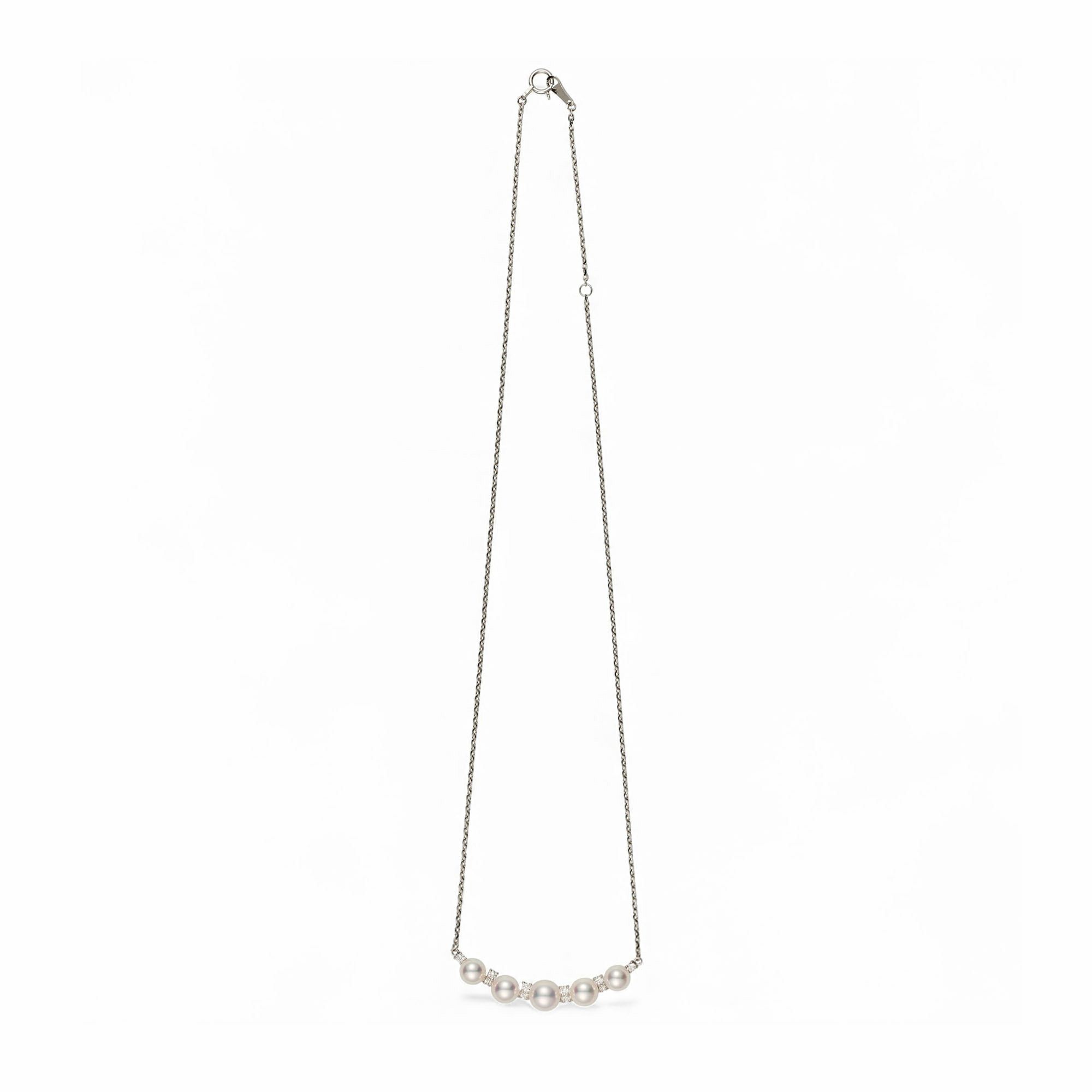 5珠パールグラデーション ダイヤペンダント PT900/850 [WSP]