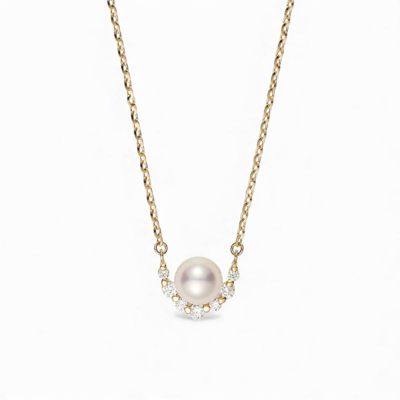 パールとりまき ペンダント K18YG [WSP] | あこや真珠ペンダント