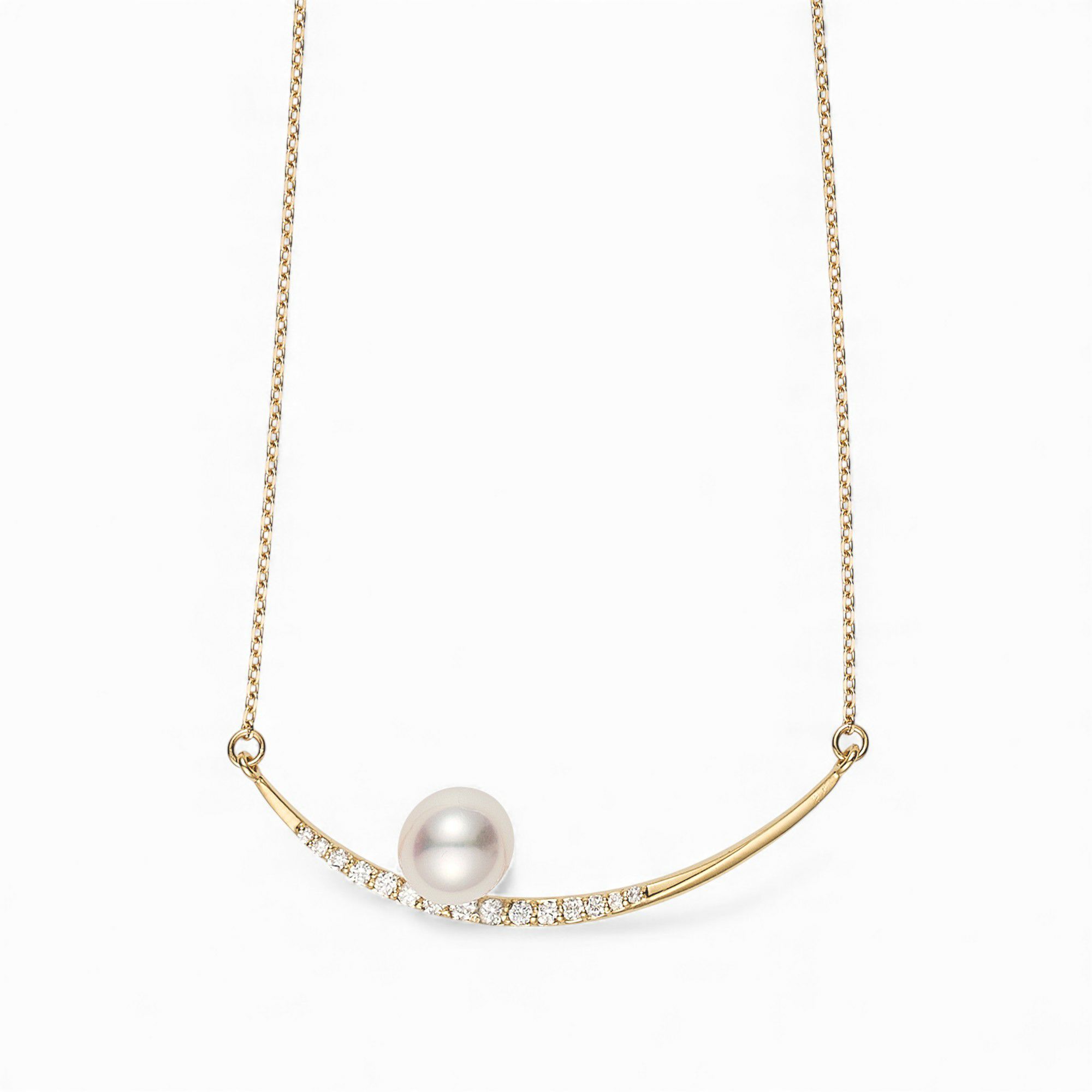 三日月 パールペンダント K18YG [WSP]