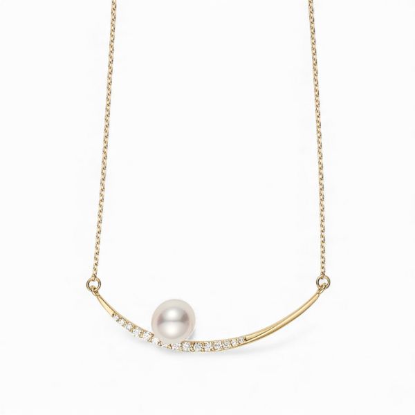 三日月 パールペンダント K18YG [WSP] | あこや真珠ペンダント