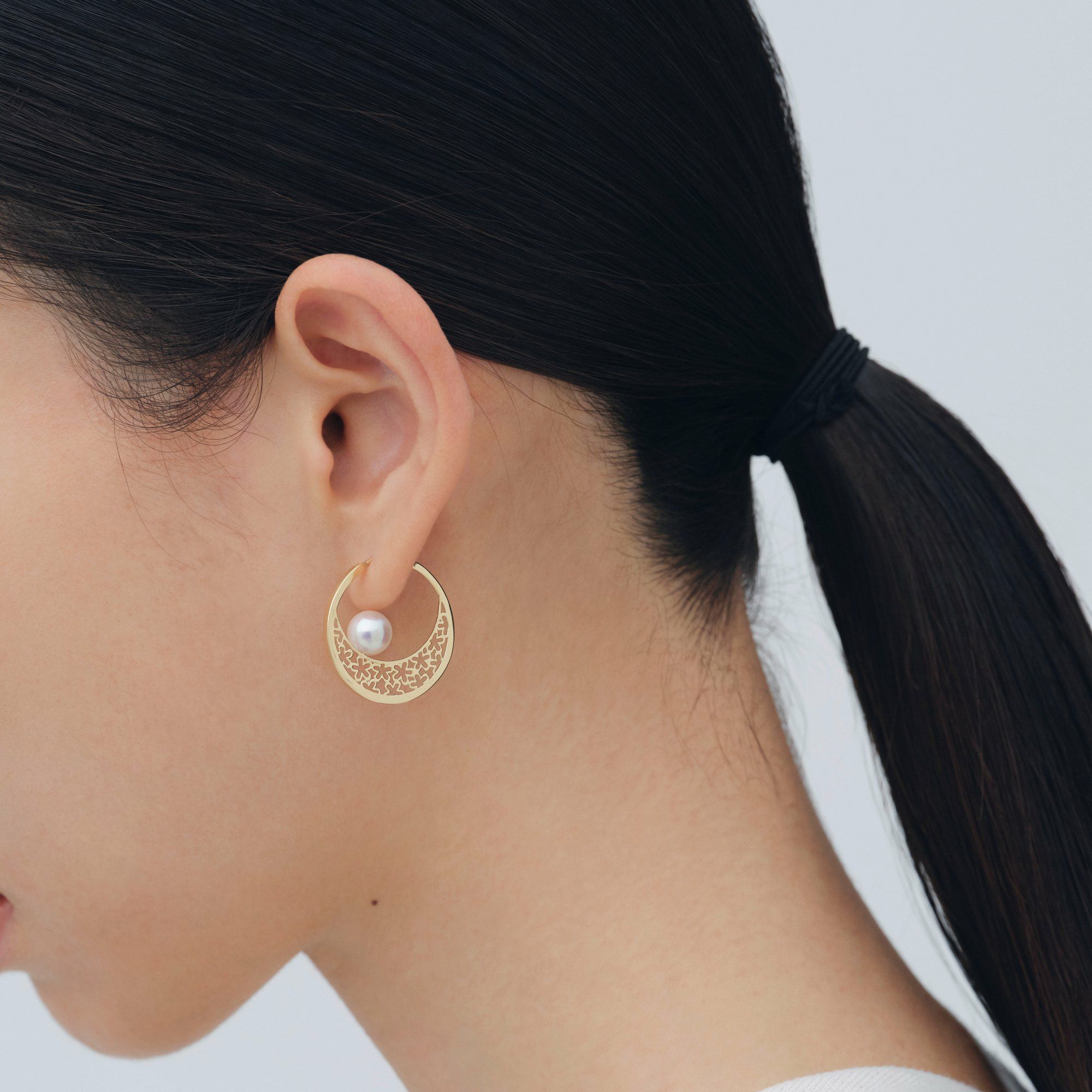 SAKURA　パールピアス K18YG [WSP]