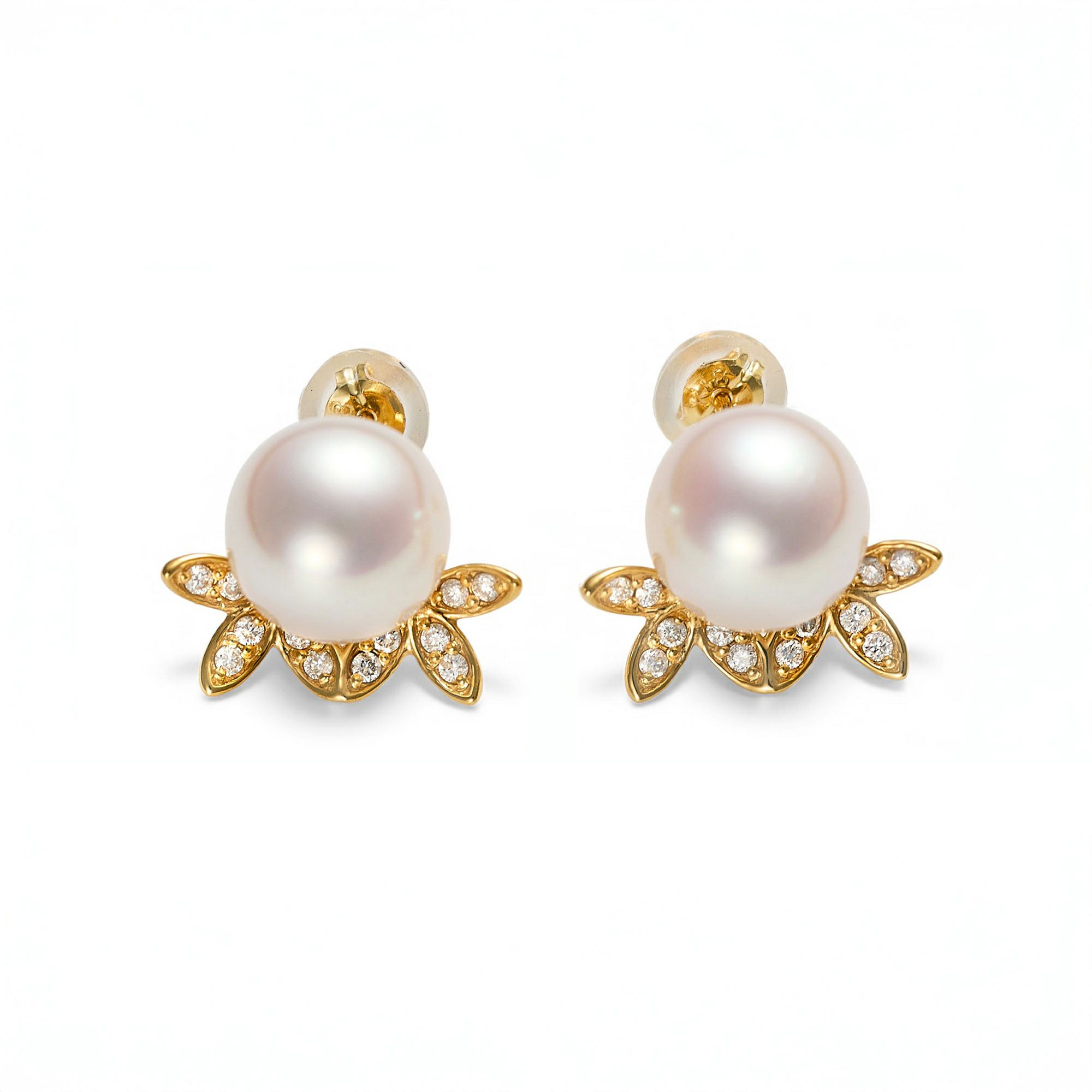 パールダイヤピアス K18YG [WSP]