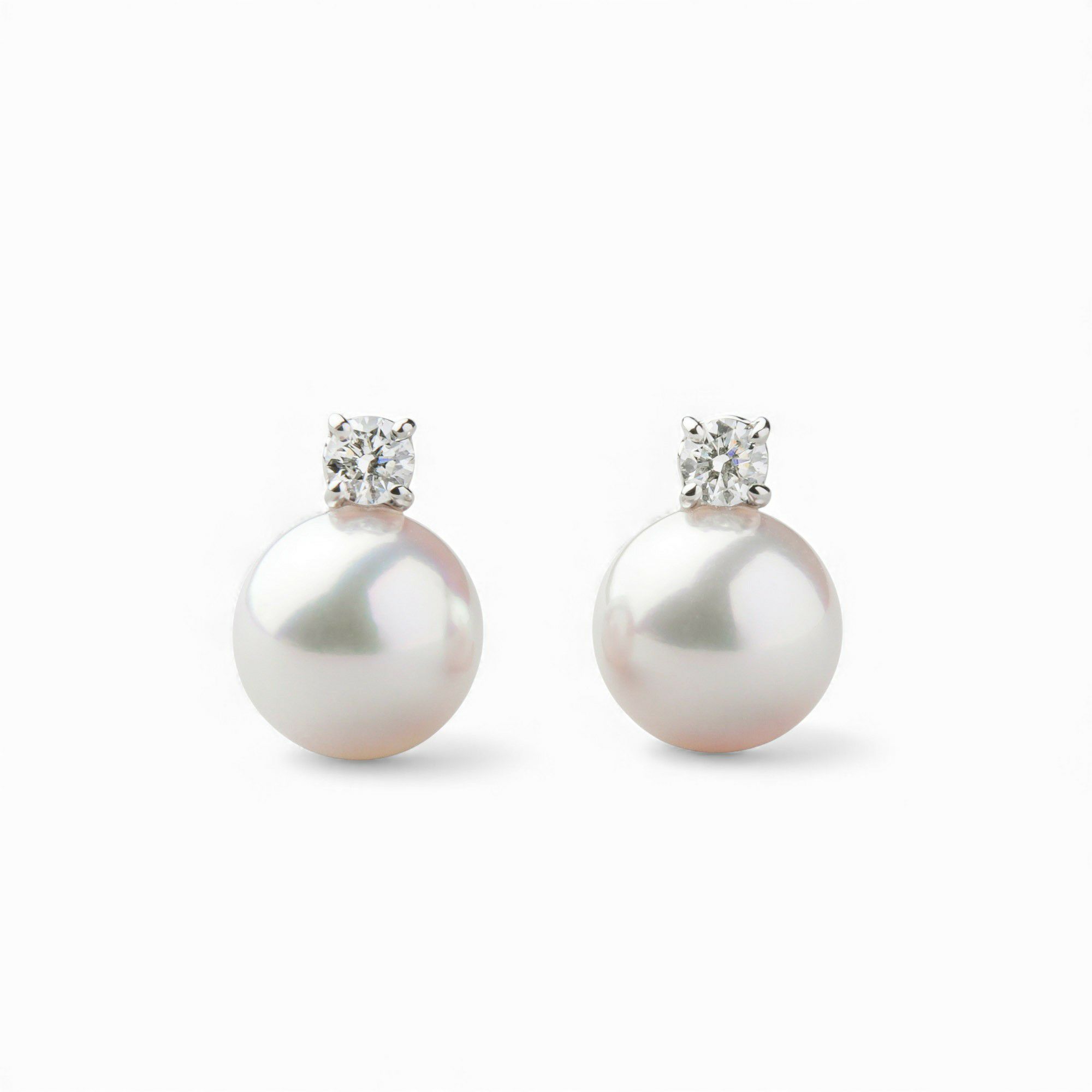 オーロラ花珠真珠 ピアス8.5-9.0mm PT900 -TOP Quality- [WSP]