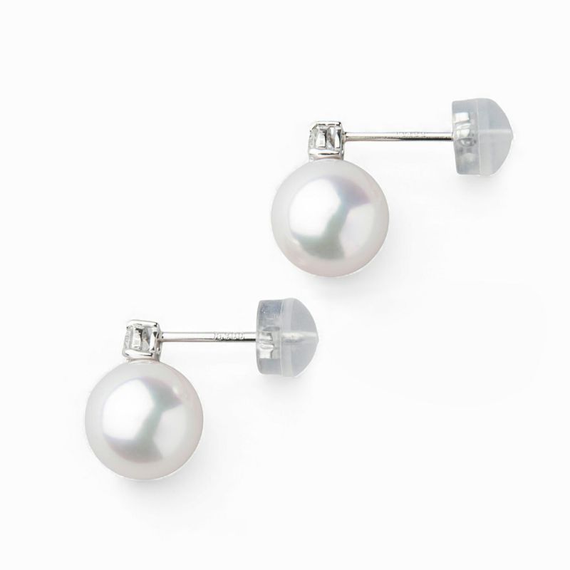 あこや本真珠Pt900パールピアス オーロラ花珠真珠ソーティング付 楽天市場】《PREMIUM》オーロラ花珠真珠 ピアス 7.5-8.0mm K18WG/YG