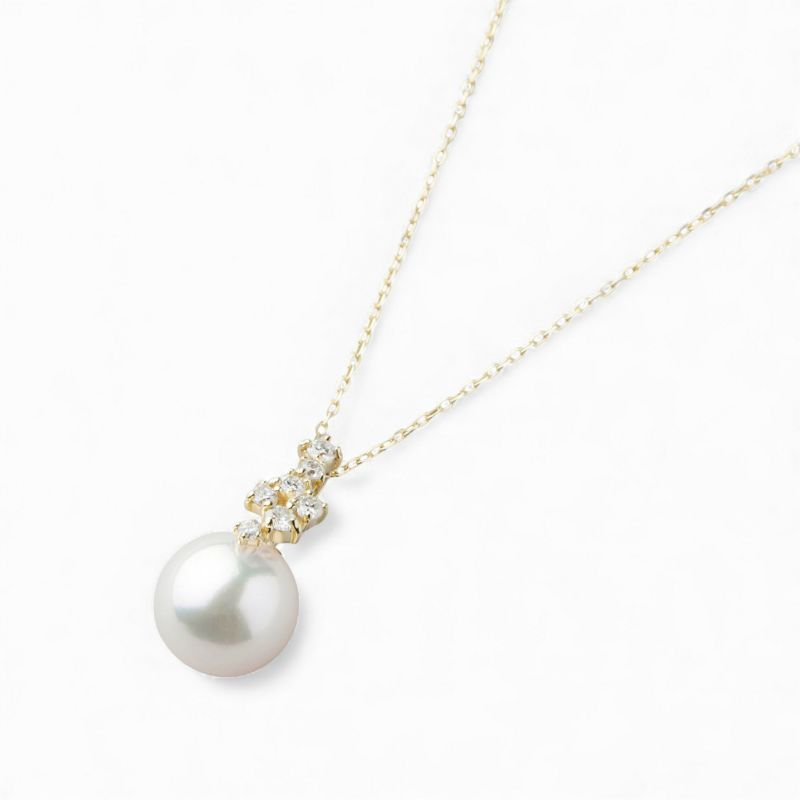 深珠ページ オーロラ花珠真珠 ペンダント 8.5-9.0mm K18YG [WSP] | 花珠真珠ペンダント