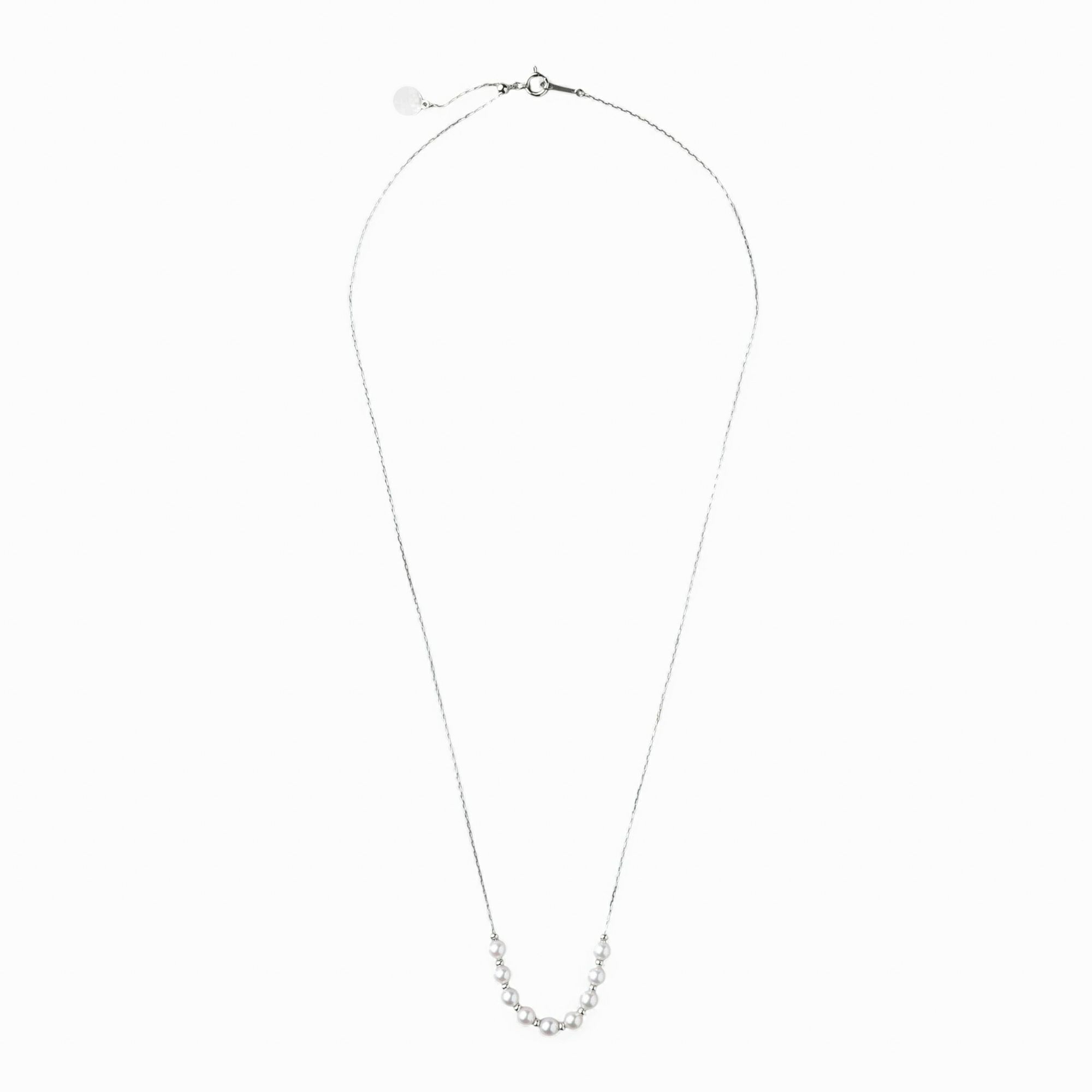 enSTYLE あこや真珠 ステーションネックレス　3.5-4.0mm PT900 スライドボール