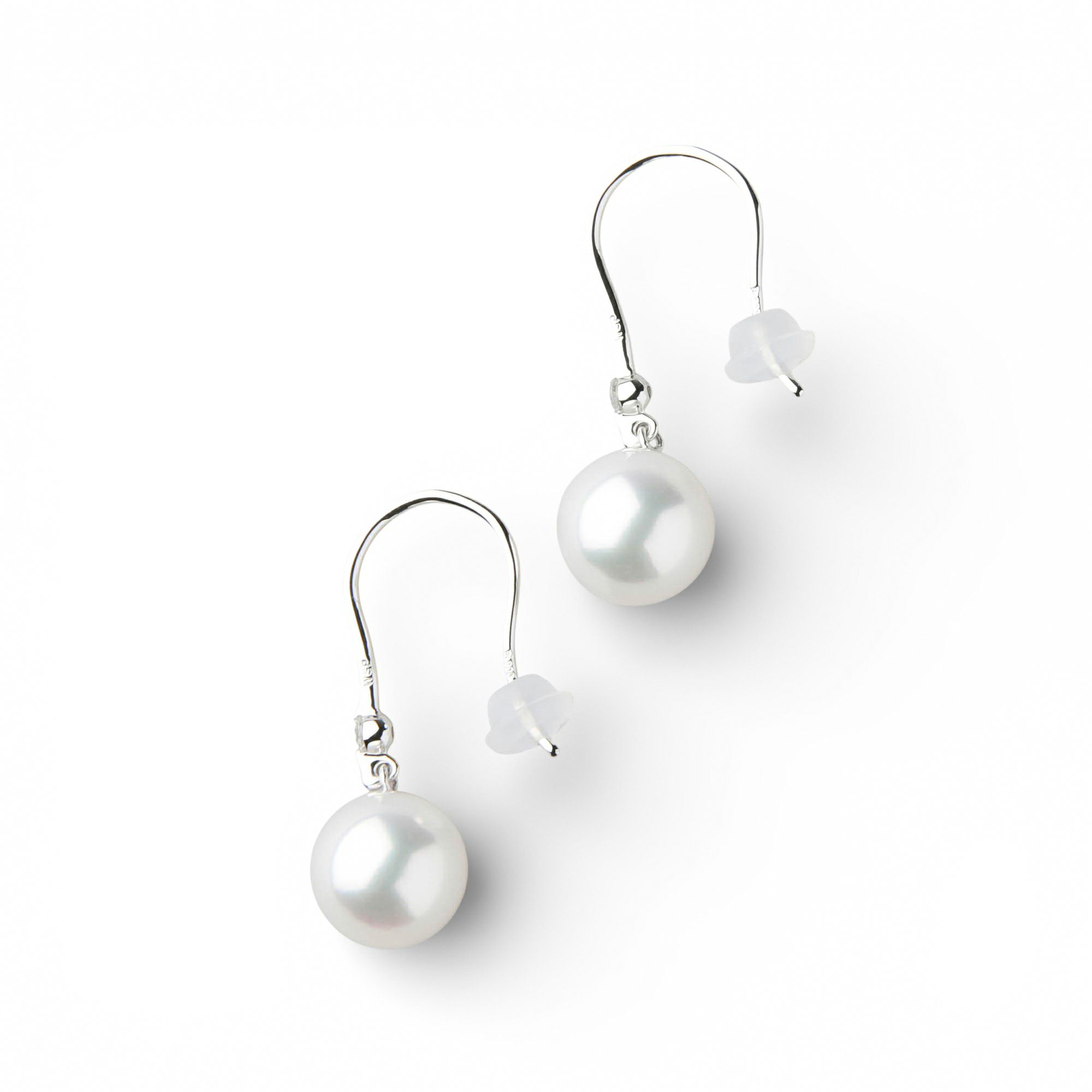 オーロラ花珠真珠 フックピアス　8.0-8.5mm PT900