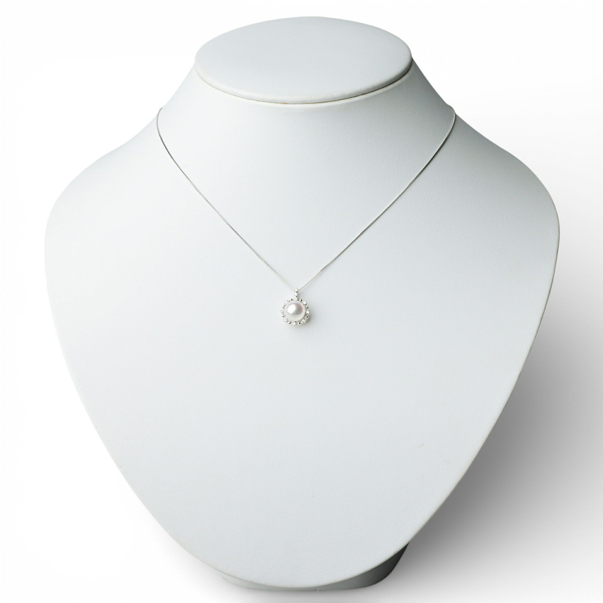 オーロラ花珠真珠 ペンダントトップ 7.5-8.0mm PT900 取り巻き [WSP