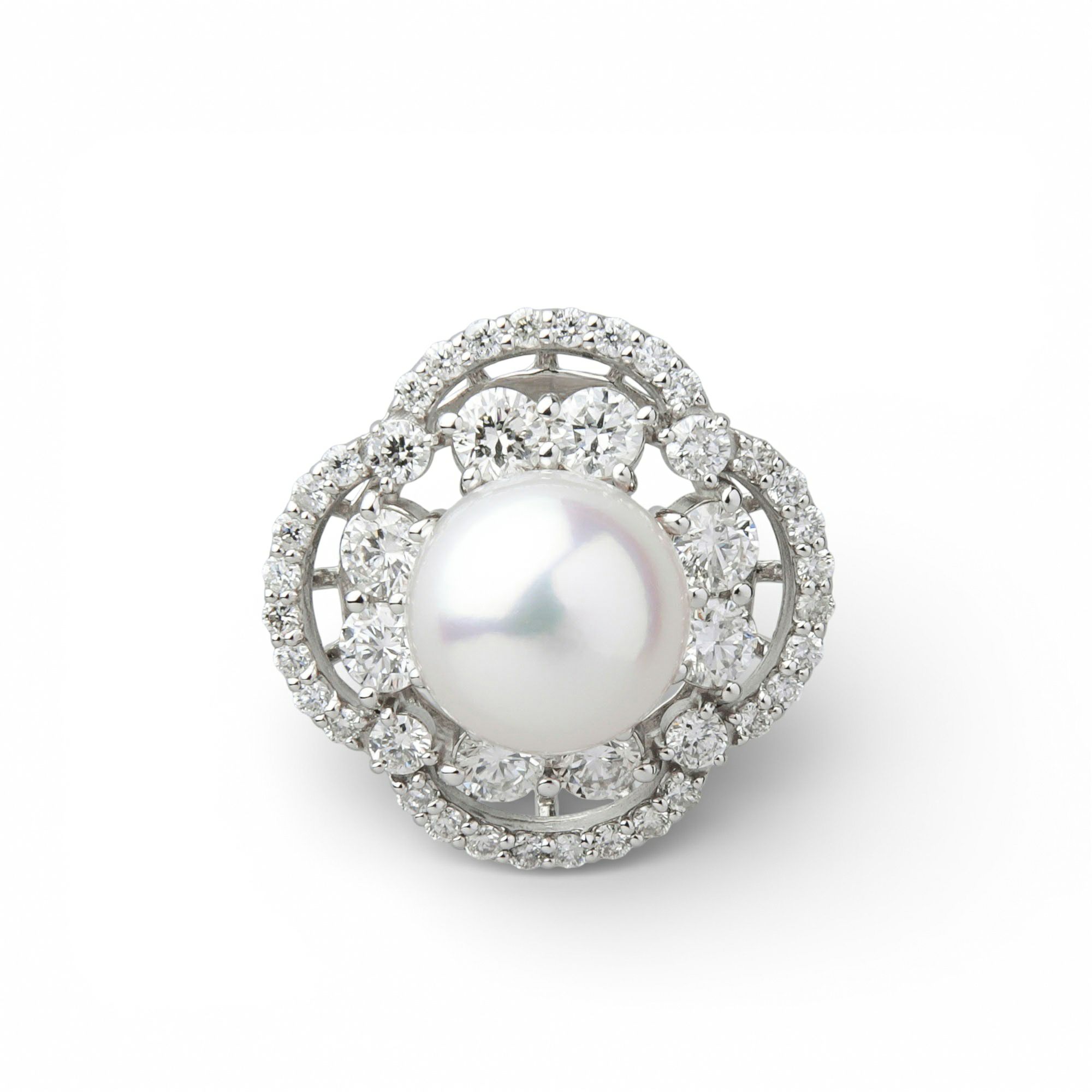 オーロラ花珠真珠 ダイヤモンド ペンダントトップ 8.0-8.5mm PT900