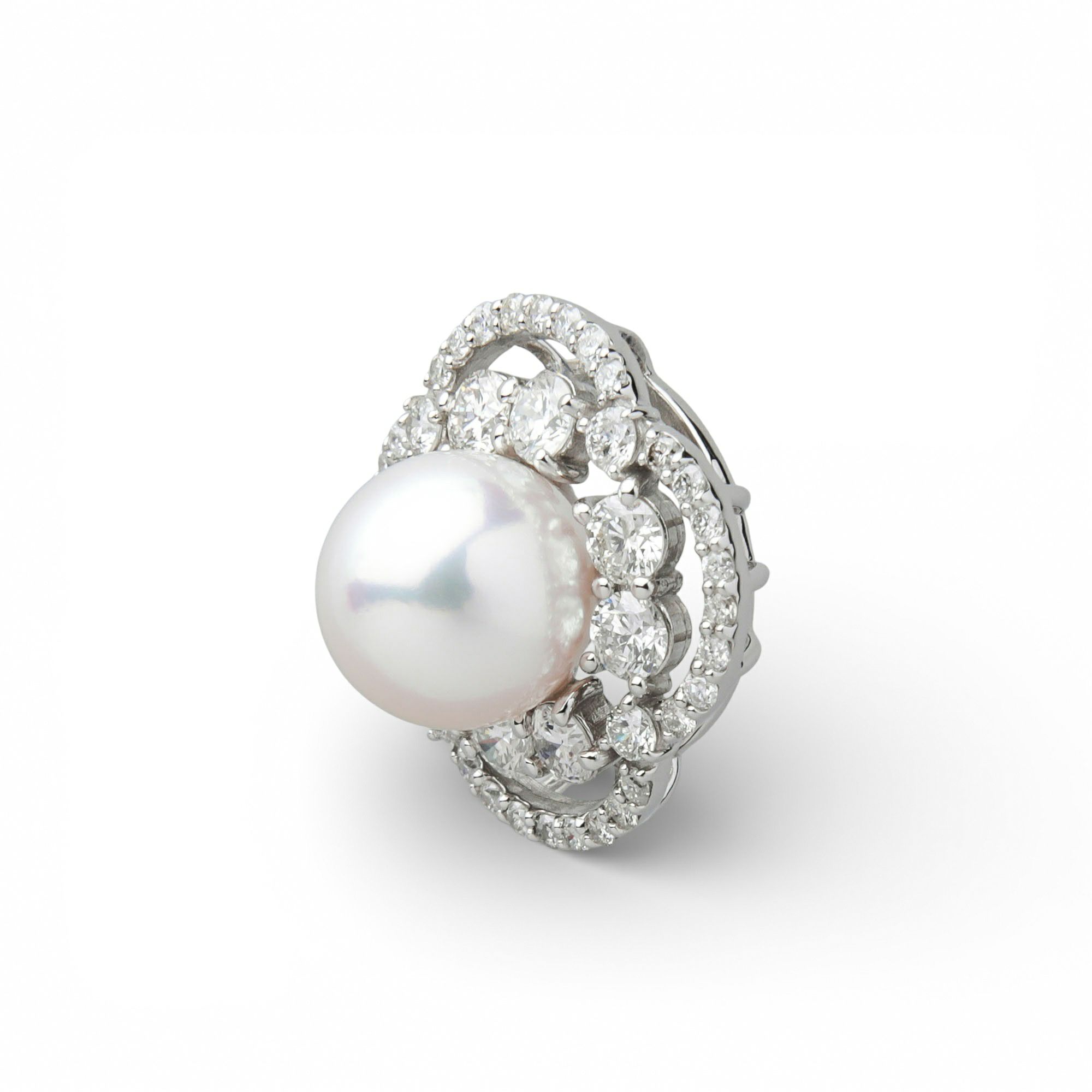 オーロラ花珠真珠 ダイヤモンド ペンダントトップ 8.0-8.5mm PT900