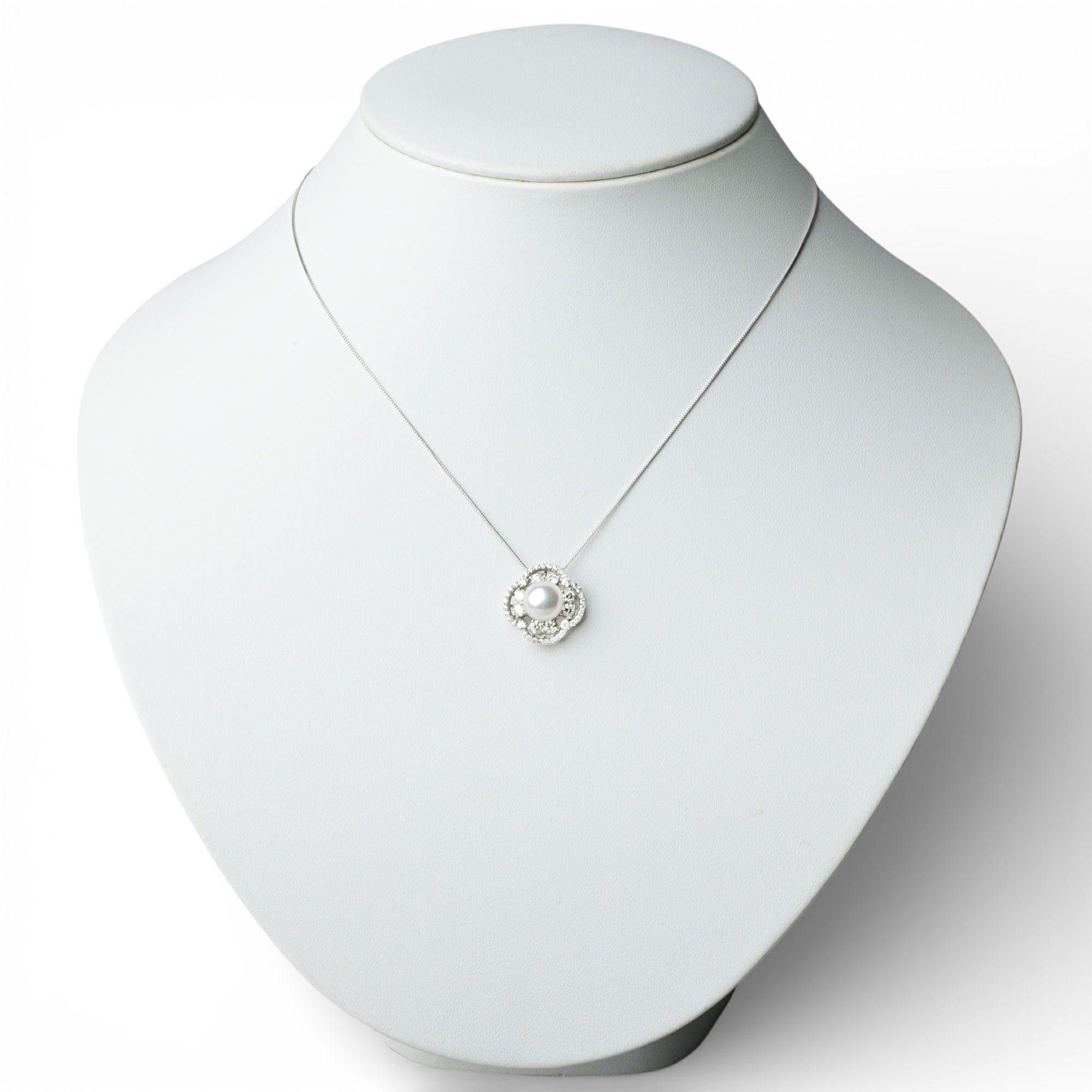 オーロラ花珠真珠 ダイヤモンド ペンダントトップ 8.0-8.5mm PT900