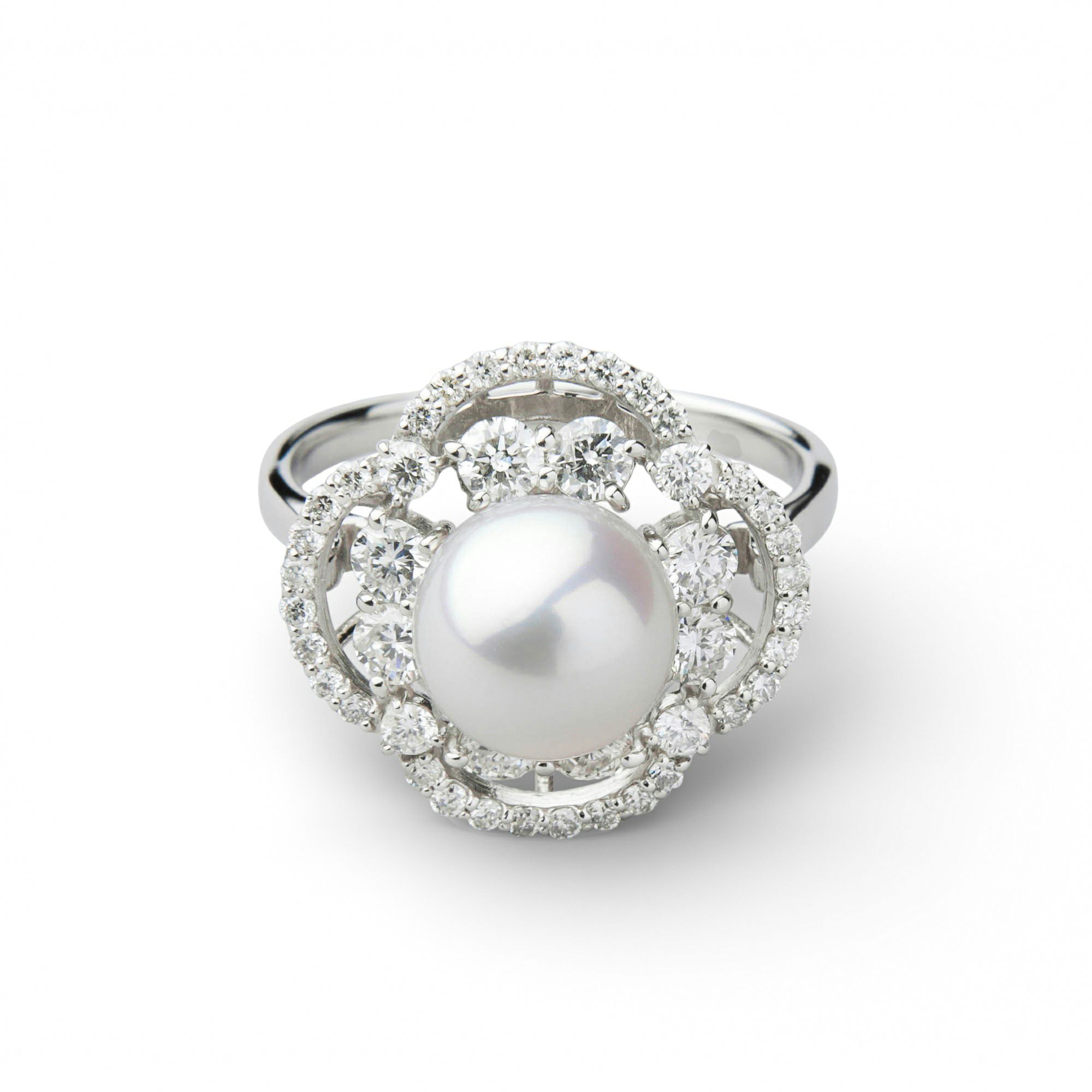 オーロラ花珠真珠 ピアス7.0-7.5mm PT900 -TOP Quality- [WSP] | 花珠